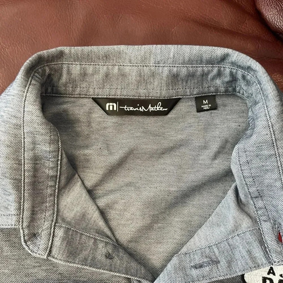 Travis Mathew GrayHeathered Polo Shirt Mens Size Medium Golf W/ Logo - Picture 3 of 4